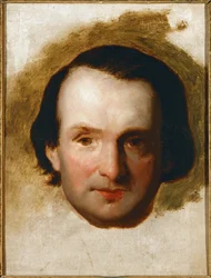 Portret poety Victora Hugo, zagorzałego krytyka i przeciwnika cesarza Napoleona III, którego nazywał Napoleon le Petit ... (olej na płótnie)