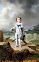 Portret księcia Napoleona Louisa Bonaparte (1804-1831) (Portret Napoleona-Louisa Bonaparte) Obraz Francois-Josepha Kinsona (1770-1839) około 1810 - Olej na płótnie, 33x22 - Prywatna kolekcja