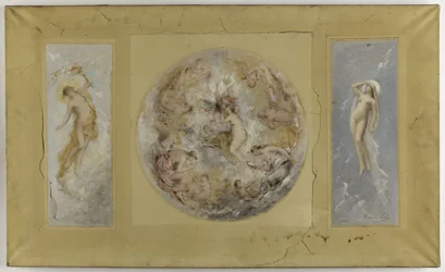 Szkic dla ratusza w Pantin: Amour et Psyché - Le jour et la nuit, w 1886 (olej na gwaszu, papier na płótnie)