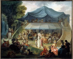 Impreza w Colisee. Obraz Francois Louis Joseph Watteau (1758-1823)