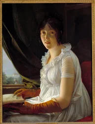 Portret Madame Barbier Walbonne (1763-1837) żony malarza Jacques Luc Barbier Obraz Francois Gerard (1770-1837) 1796 Nd. 0,79x0,59 m²