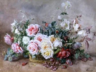 Najpiękniejsze kwiaty. Obraz autorstwa Francois Rivoire (1842-1919) Kolekcja prywatna.
