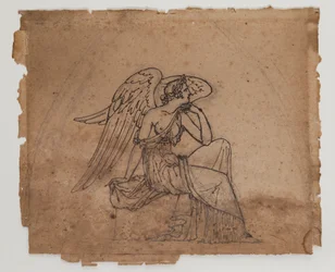 Postać alegoryczna, ok. 1825 (tusz i kreda na papierze)