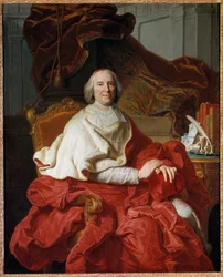 Portret Andre Herkulesa (1653-1743), kardynała Fleury, prałata i polityka Obraz Francois Stiemart (1680-1740), wg Hyacinthe Rigaud (1659-1743) XVIII-wieczne słońce. 1,6x1,29 m - Portret Andre Herkulesa (1653-1743), prałata kardynała Fleury i