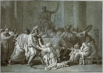 Cléombrote i Léonidas, c.1795 (pióro i atrament z gwaszem na papierze)