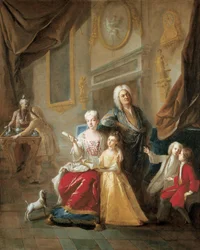 Portret rodziny we wnętrzu