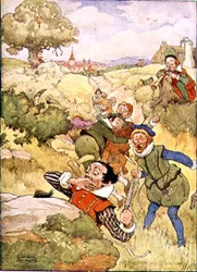 Czterech i dwudziestu krawców z książki „My Nursery Story Book”, wyd. przez Blackie & Son (ilustracja książkowa)