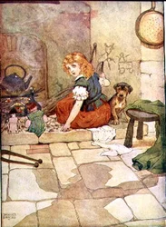 Mała Polly Flinders z „My Nursery Story Book”, wyd. przez Blackie & Son (ilustracja książkowa)