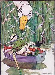 „Quack”, co za przerażenie, ilustracja z „Żaby zaloty”, Charlesa H. Bennetta, 1916