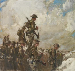 Przez soki do Pozieres, ok. 1918 (olej na płótnie)