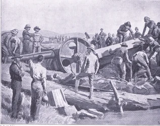 Jak zdobyć broń nad paskudnym miejscem, ilustracja z After Pretoria: The Guerilla War, 1902