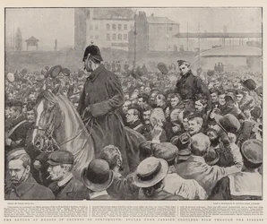 Powrót bohaterów Colenso do Portsmouth, Bugler Dunn niósł ramię w górę ulicami