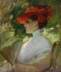 Dama w czerwonym kapeluszu, czyli portret Maggie Wilson, ok. 1904 (olej na płótnie)
