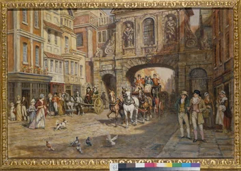 Poczta Królewska mijająca Temple Bar