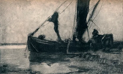 Załadunek barki, XIX w.