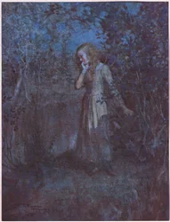 Światło zamieniło się w ciemność, a wieczór w noc, ok. 1920 r. (kolorowa litografia)