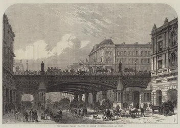 Wiadukt Holborn Valley, w trakcie budowy