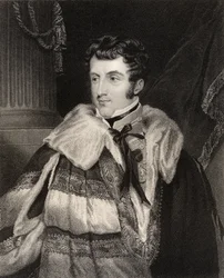 Charles Gordon Lennox, 5. książę Richmond, grawerowane przez H. Cooka z „Narodowej Galerii Portretów, tom IV”, wydanej ok. 1835 r.