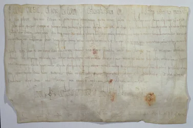 Dokument podpisany przez cesarza Karola Wielkiego (742-814) z jego monogramem (welin)