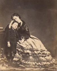 [Cesarzowa Eugenia i książę cesarski], 1862.