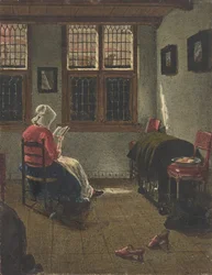 Czytająca kobieta, według Pietera Janssensa Elingi, 1846-47