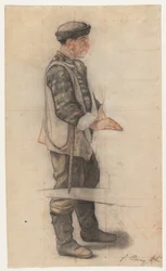 Studium na noszach dla upadłego dekarza, 1876.