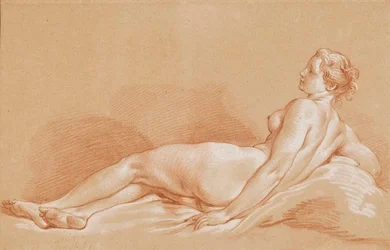 Boucher - Młoda kobieta w pozycji leżącej