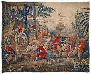 Gobelin Ludwika XVI „aux Chinoiserie”, Aubusson, kon. ćw. XVIII w.