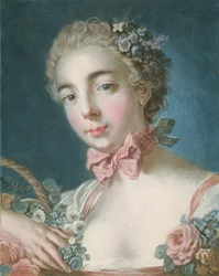 P.59-1959 Głowa Flory, grawerowana przez Louis-Marin Bonnet (1736-93) 1769 (akwaforta kolorowa i grawerowanie)
