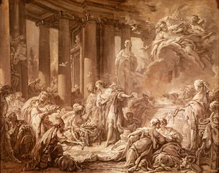 Psyche odbierająca boskie honory (studium przygotowawcze), ok. 1740 (obraz olejny na papierze, oprawiony w płótno)