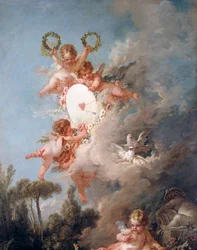 Anioł, fragment dzieła Cel miłości. Obraz François Bouchera