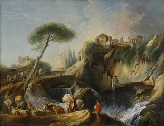 Widok na Tivoli ze świątynią Westy, ok. 1749 r.