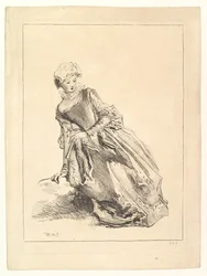 Kobieta pochylająca się w lewo, 1722-28.