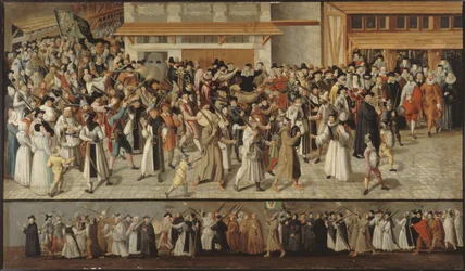 Procesja Ligi Świętej ulicami Paryża, ok. 1590 r.