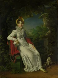 Karolina Ferdinanda Louisa Sycylii (1798-1870). Żona Karola Ferdynanda, księcia de Berry, w Parku Bagatelle w Bois de Boulogne (pod Paryżem)