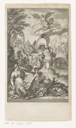 Alegoria zwycięstwa Macedonii Tytuł strony voor: Marcus Iunanus Iustinus en Abraham Gronovius, Iustini Historiae Philippicae, 1719