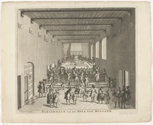 Sąd Holandii na posiedzeniu, ok. 1700 Pleitrolle van den Hove of Holland (tytuł na obiekcie)