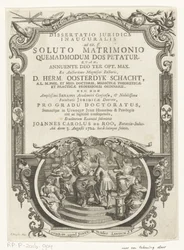 Minerva lauwert schrijver Titelpagina voor: Johannes Carolus de Roo, Dissertatio juridica inauguralis, ad tit. ff. po rozwiązaniu małżeństwa, jak prosi się o posag, 1722