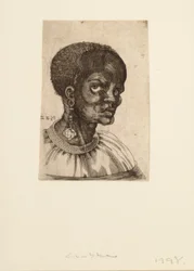Czarny mężczyzna ujęty z profilu w trzech czwartych, 1522.