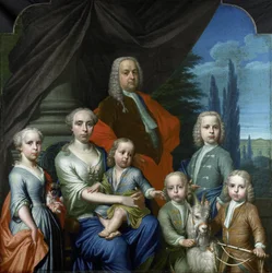 Willem Philip Kops (1695-1756), z żoną i dziećmi