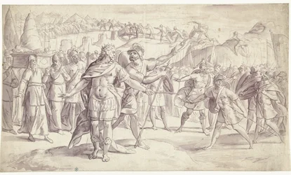 Ludność Izraela przekracza rzekę Historia Jozuego, ? (4?) (tytuł serii)