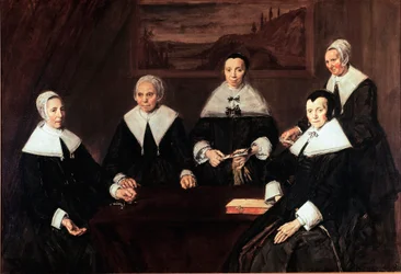 Regenci przytułku dla starców w Haarlemie, obraz Fransa Halsa (ok. 1580-1666), 1664, wymiary 249,5 x 170,5 cm, Haarlem, Muzeum Fransa Halsa, Holandia