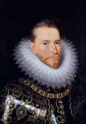 ""Portret Alberta Austrii (1559-1621)"" (Portret Alberta VII, arcyksięcia Austrii (1559-1621)) Obraz Fransa Pourbusa młodszego (1569-1622) - Olej na desce - Dim 60x42 cm Groeningemuseum, Brugia