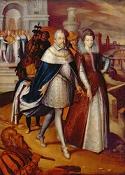 Portret Ferdynanda I (1549-1609) Wielkiego Księcia Toskanii i jego siostrzenicy Marii (1573-1642), przyszłej żony Henryka IV