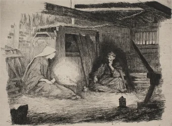 Maryja, Dzieciątko Jezus i Józef w świąteczny poranek