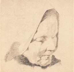 Próbka: Stara kobieta z domniemanym szalikiem