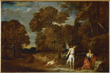 Pejzaż z Hagar i aniołem, ok. 1640 (obraz na płótnie)