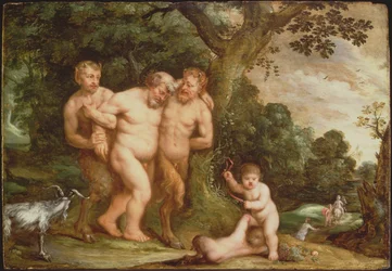 Pijana Silenus (olej na panelu)