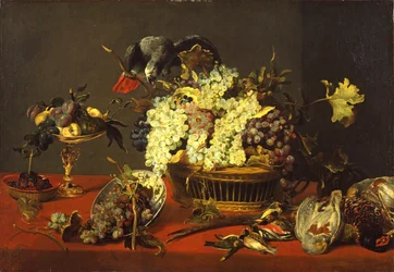 Martwa natura z szarą papugą, ok. 1630