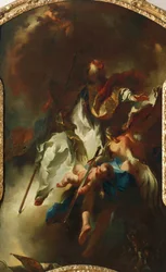 St. Narcissus in Glory, noin 1754, kirjoittanut Franz Anton Maulbertsch (1724-17969, öljy kankaalle kiillotusaine